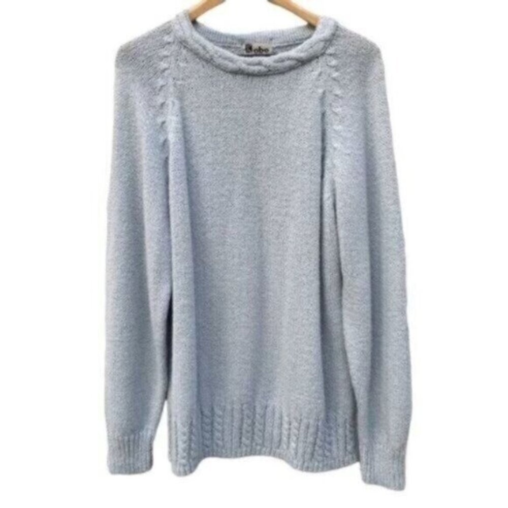 Women's Vintage Chunky Knit Baby Blue Sweater 90s Kobe